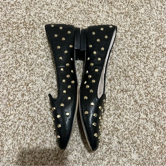 Michael Kors Ailee Black and Gold Studded Loafers/Flats Size 7 - Picture 7 of 12